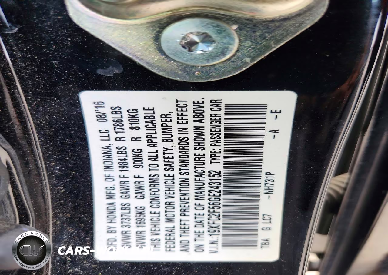 2016 Honda Civic Lx VIN:19XFC2F56GE243152 - 12