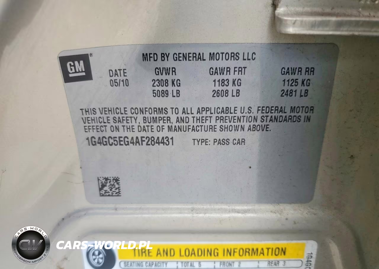 2010 Buick Lacrosse Cxl VIN:1G4GC5EG4AF284431 - 12