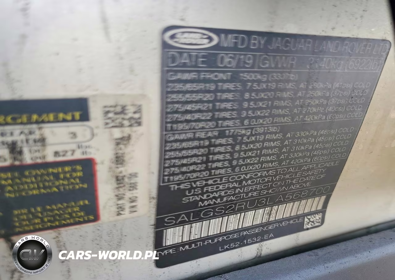 2020 Land Rover Range Rover Hse VIN:SALGS2RU3LA568700 - 13