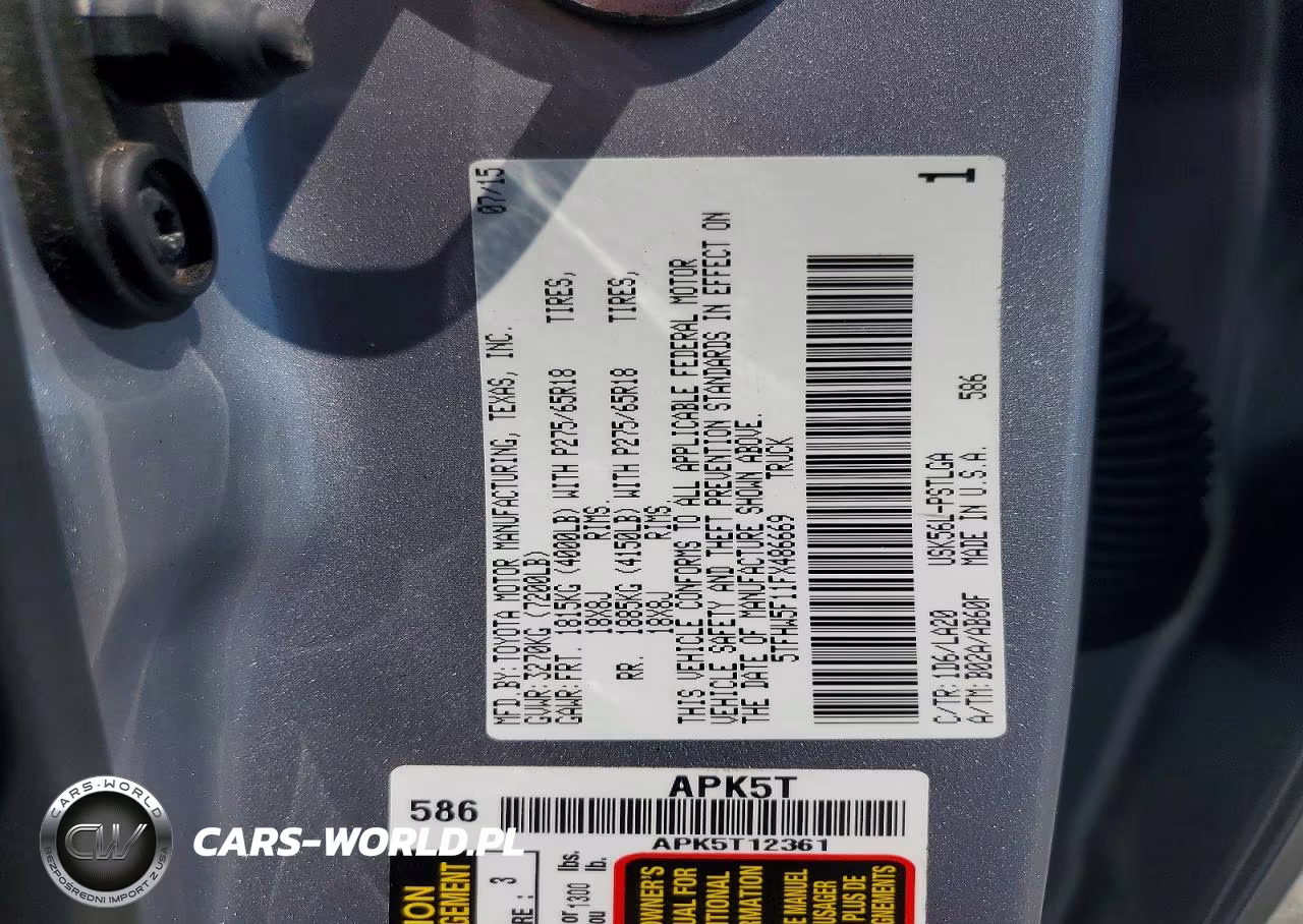 2015 Toyota Tundra Crewmax Limited VIN:5TFHW5F11FX486669 - 12