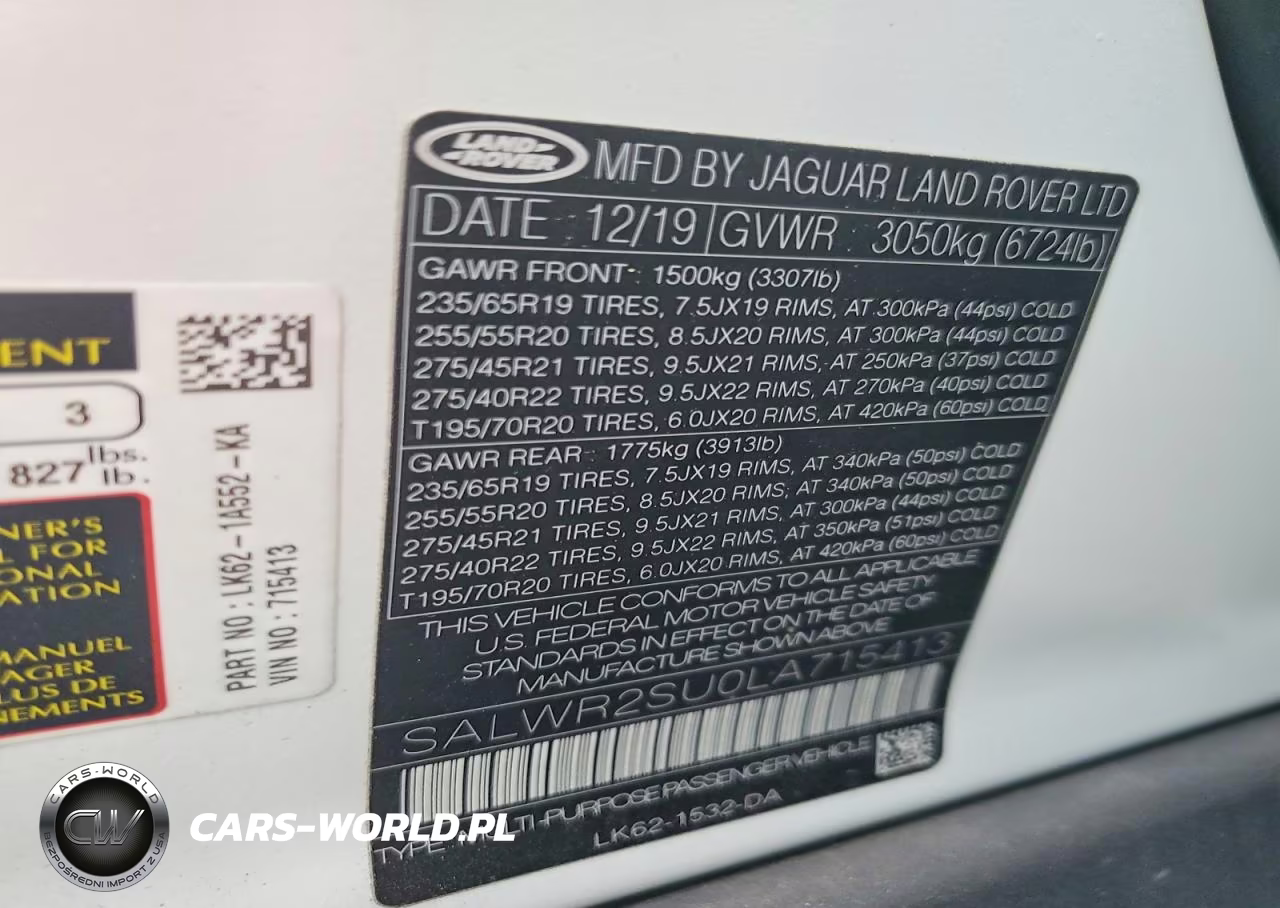 2020 Land Rover Range Rover Sport Hse VIN:SALWR2SU0LA715413 - 14