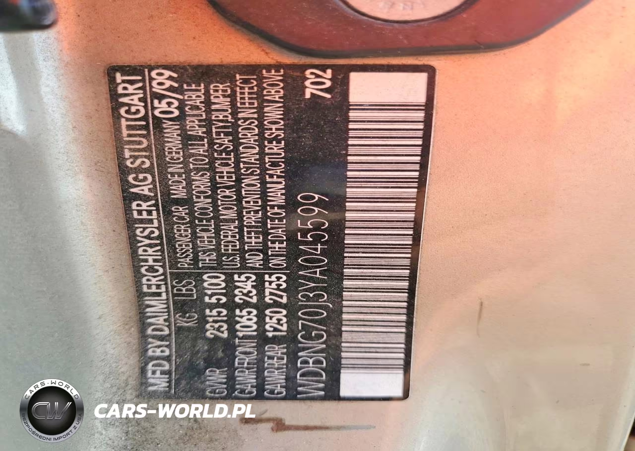 2000 Mercedes-Benz S 430 VIN:WDBNG70J3YA045599 - 12