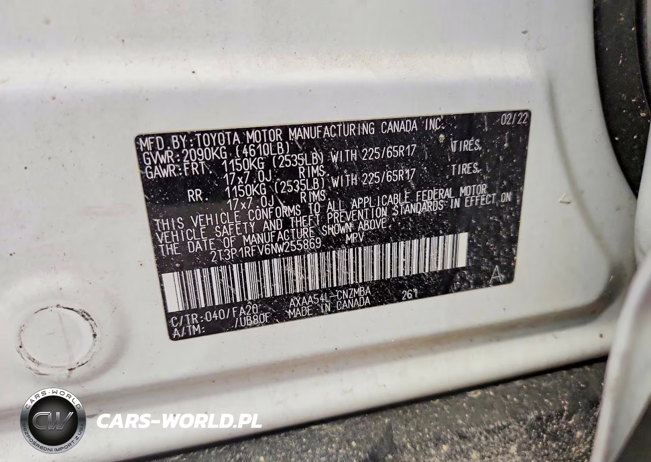 2022 Toyota Rav4 Xle VIN:2T3P1RFV6NW255869 - 13