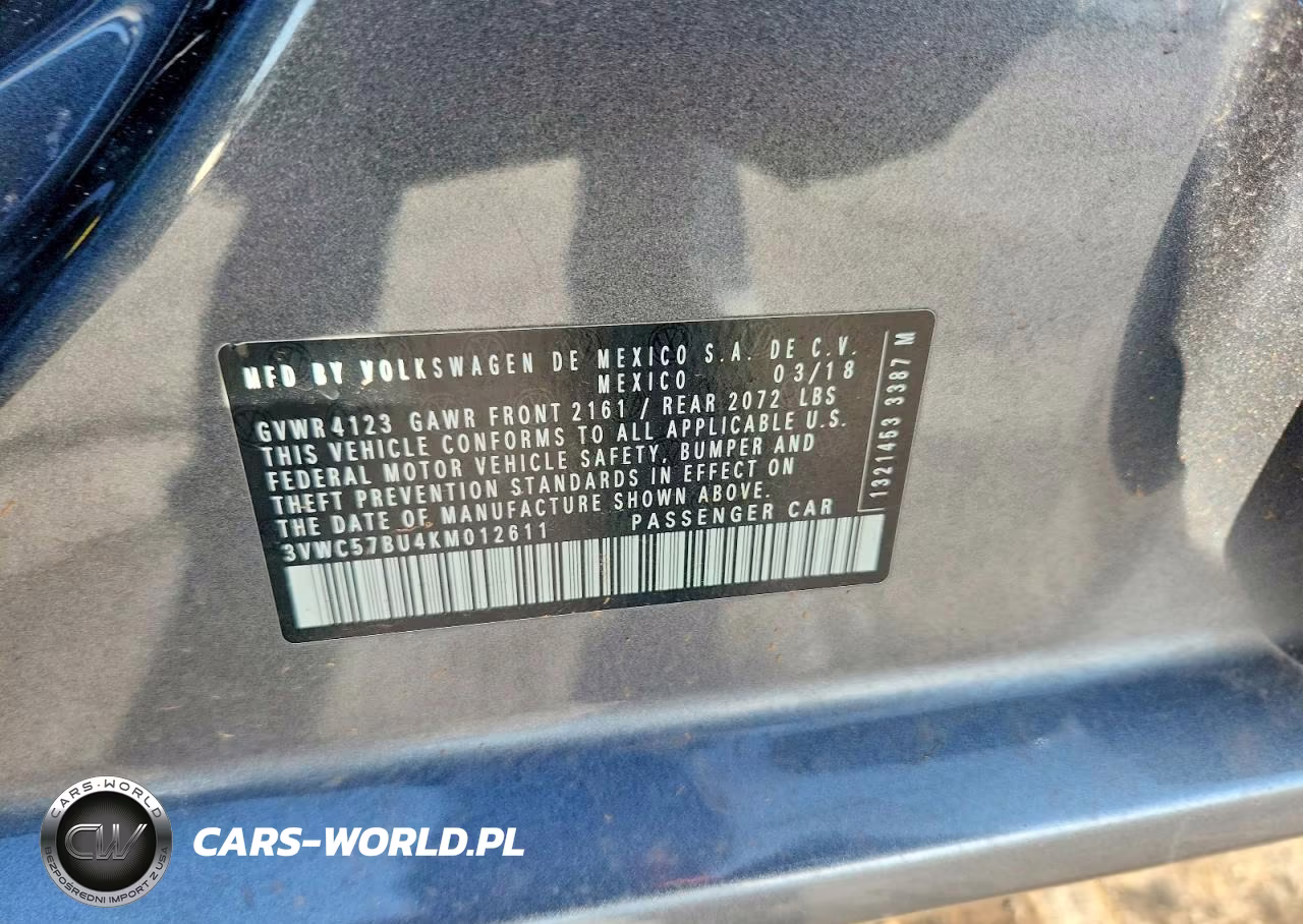 2019 Volkswagen Jetta S VIN:3VWC57BU4KM012611 - 13
