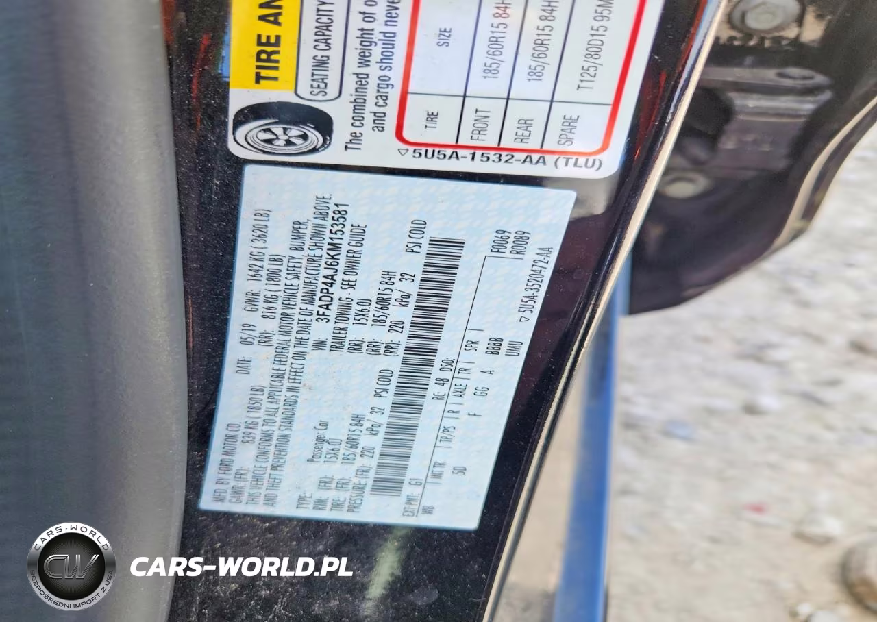 2019 Ford Fiesta S VIN:3FADP4AJ6KM153581 - 12