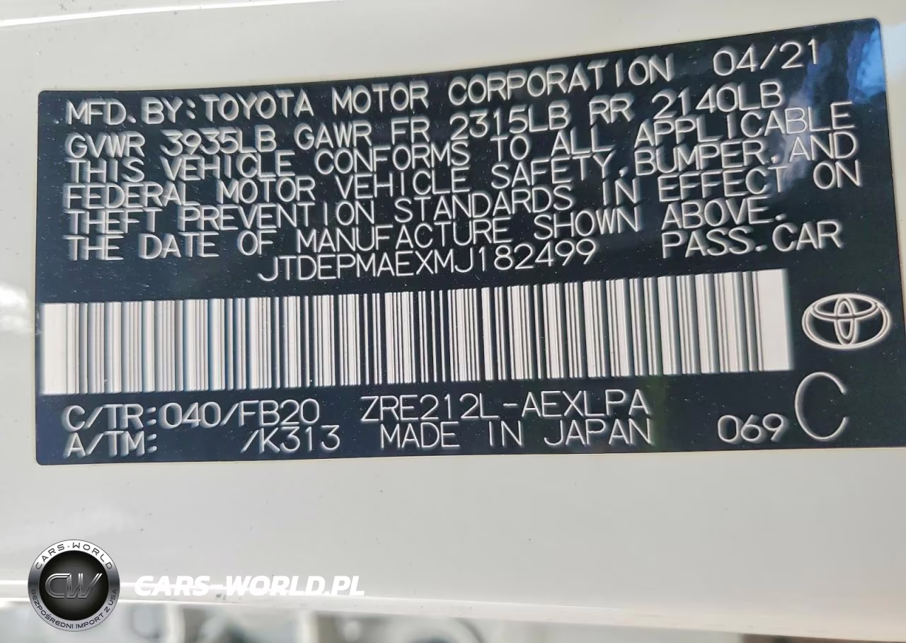 2021 Toyota Corolla Le VIN:JTDEPMAEXMJ182499 - 12