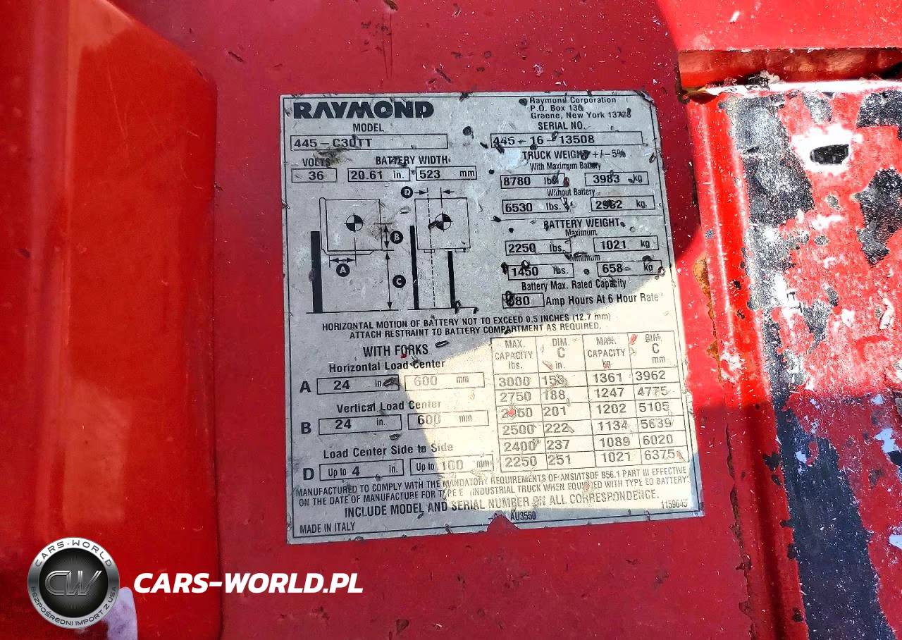 2016 Raymond 445-C30Tt Forklift VIN:00000004451613508 - 10