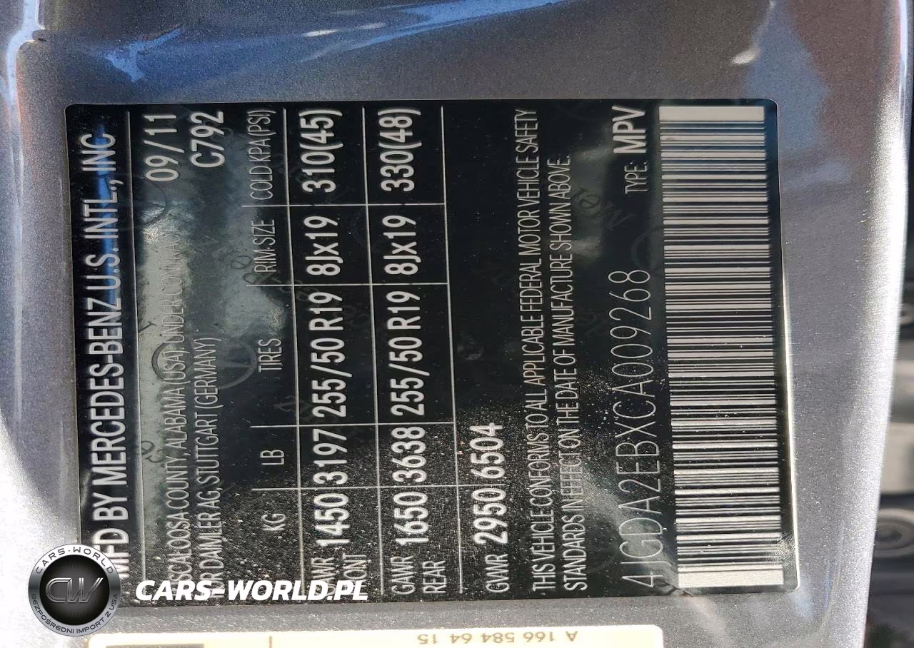 2012 Mercedes-Benz Ml 350 Bluetec VIN:4JGDA2EBXCA009268 - 13