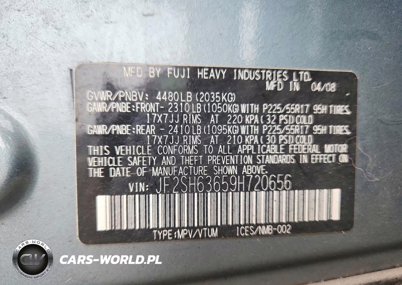 2009 Subaru Forester 2.5X Premium VIN:JF2SH63659H720656 - 13