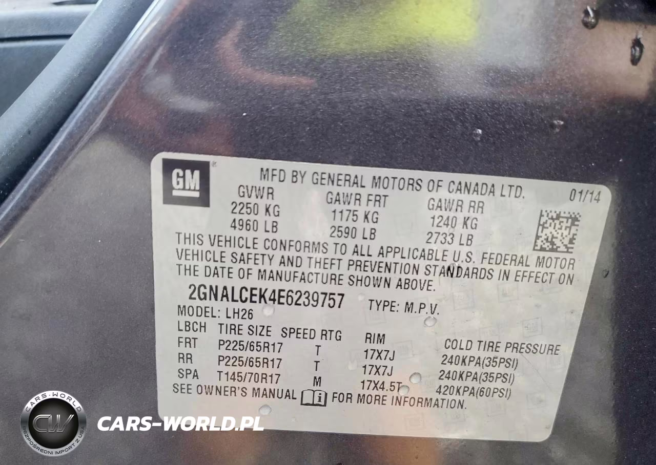 2014 Chevrolet Equinox Lt VIN:2GNALCEK4E6239757 - 14