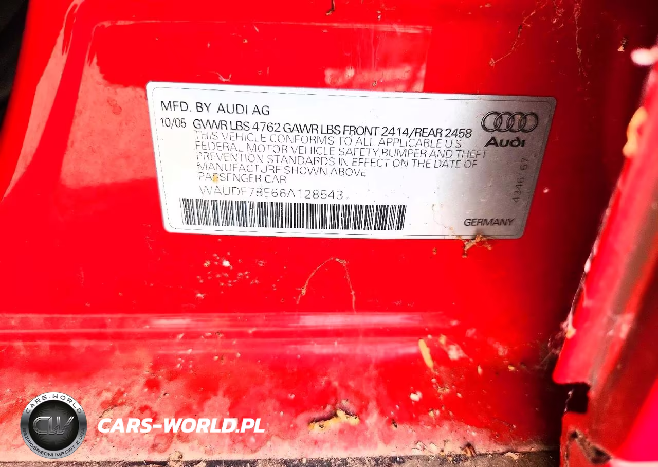 2006 Audi A4 2.0T Quattro VIN:WAUDF78E66A128543 - 12