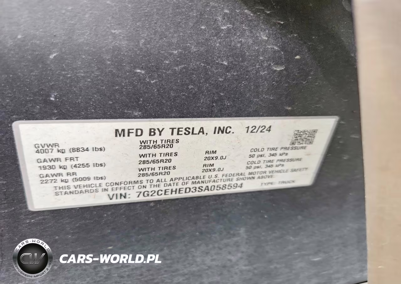 2025 Tesla Cybertruck VIN:7G2CEHED3SA058594 - 12