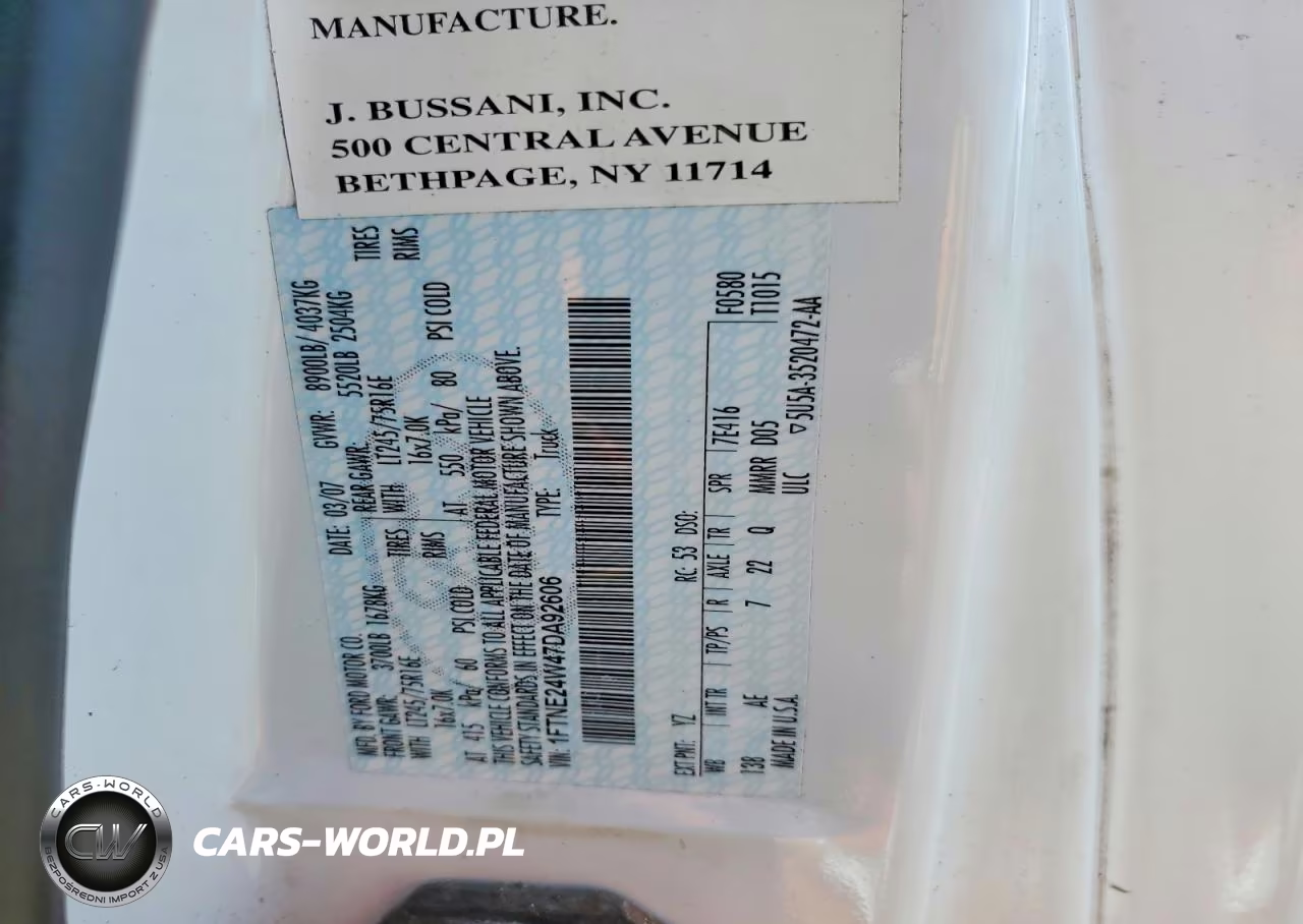 FORD ECONOLINE VIN:1FTNE24W47DA92606 - 13