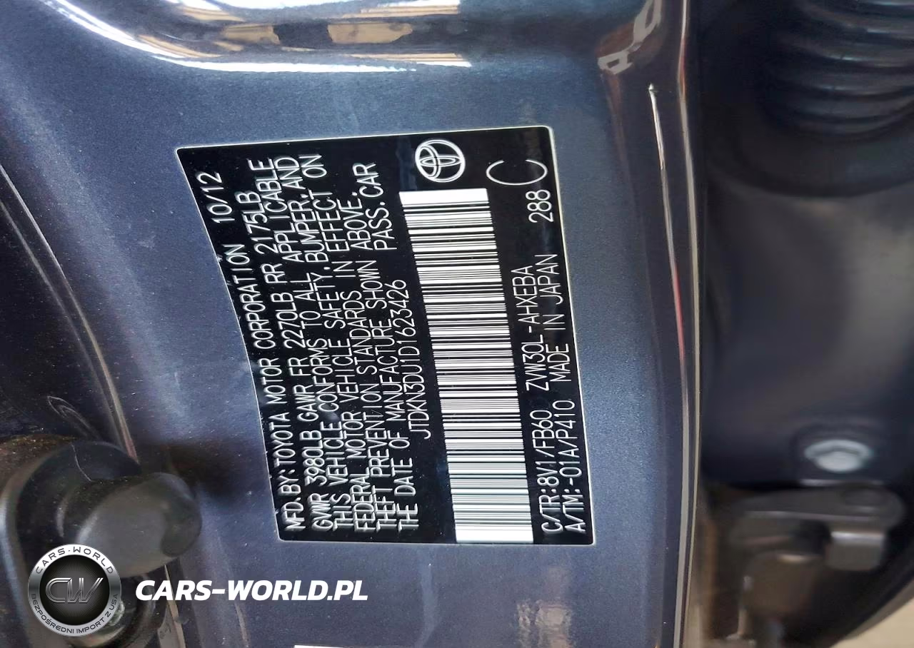 2013 Toyota Prius Two VIN:JTDKN3DU1D1623426 - 12