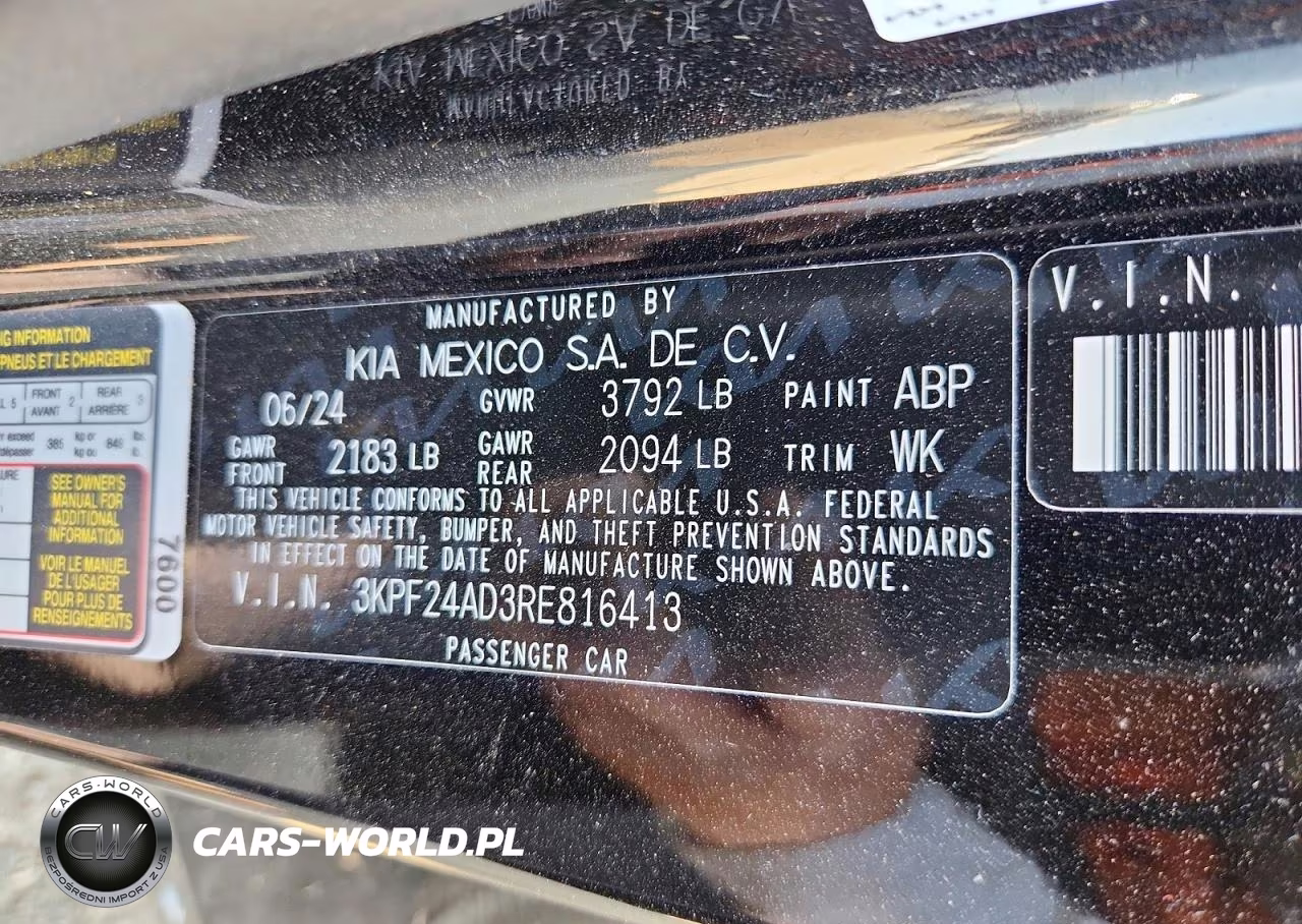 2024 Kia Forte Lx VIN:3KPF24AD3RE816413 - 12