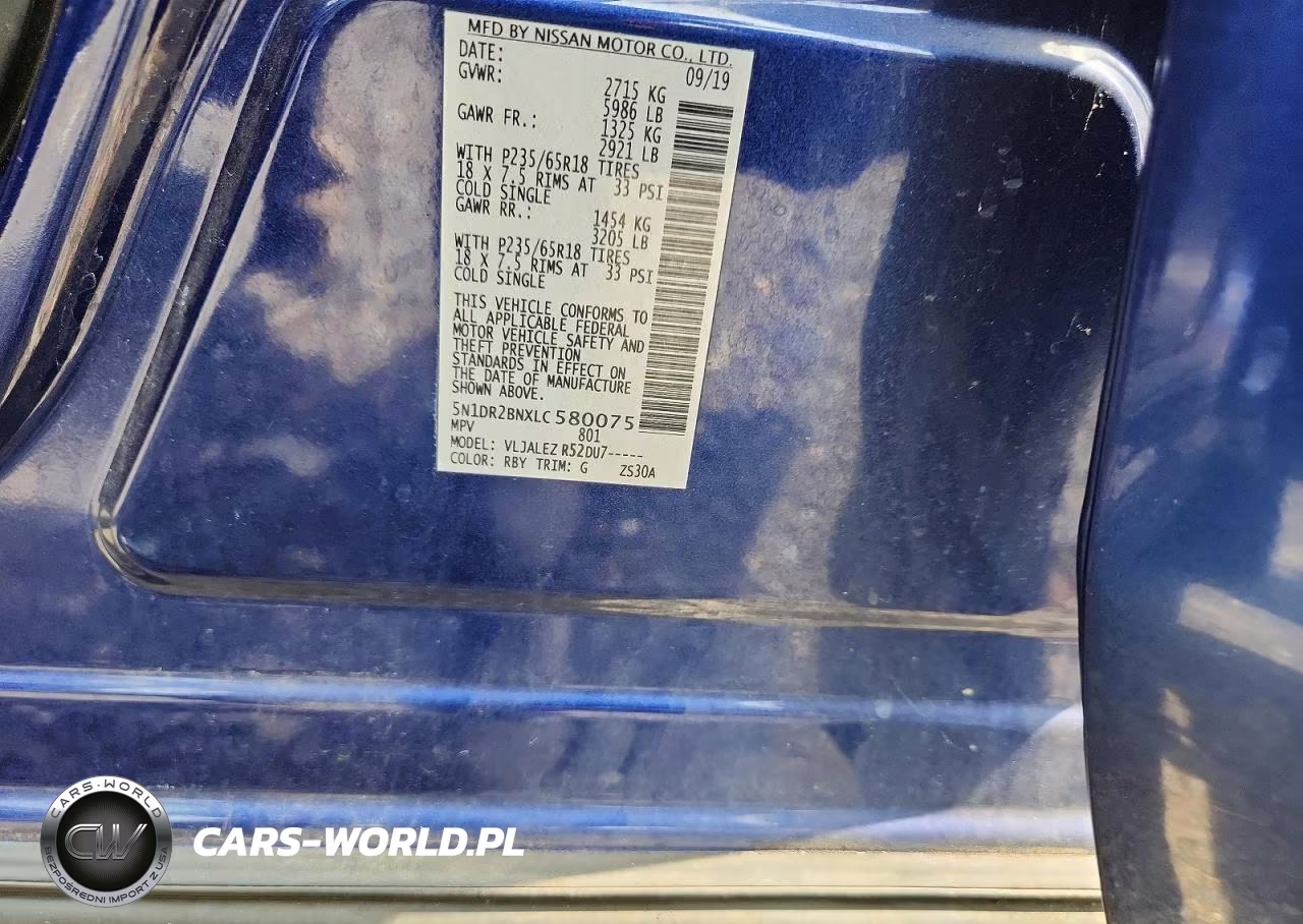 2020 Nissan Pathfinder Sv VIN:5N1DR2BNXLC580075 - 13