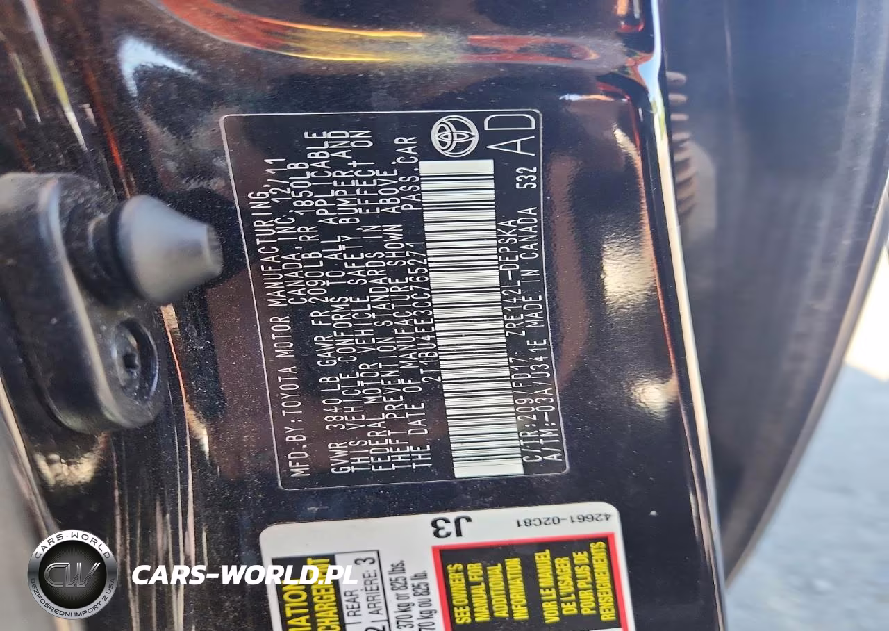 2012 Toyota Corolla S VIN:2T1BU4EE3CC765271 - 12