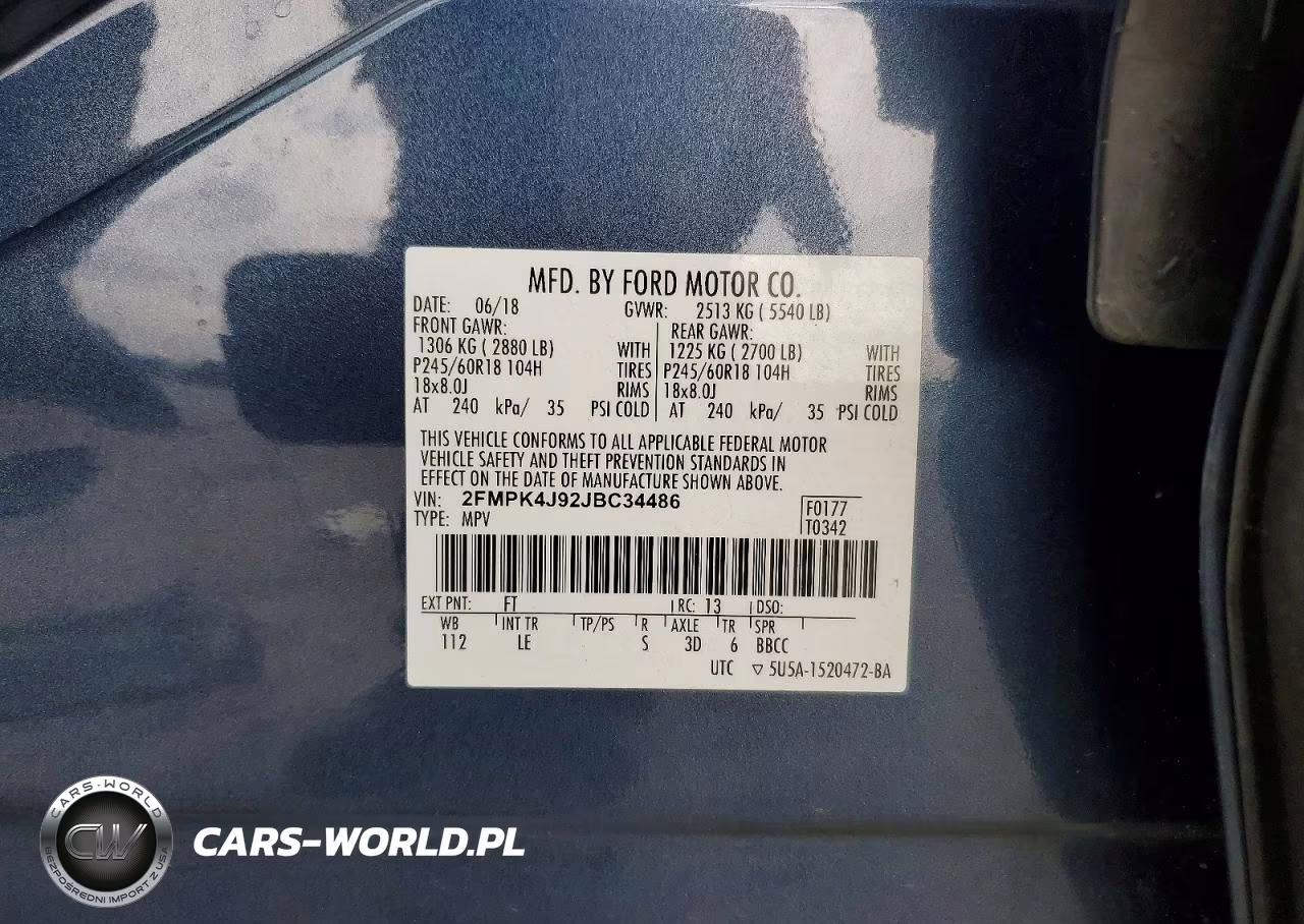 2018 Ford Edge Sel VIN:2FMPK4J92JBC34486 - 13