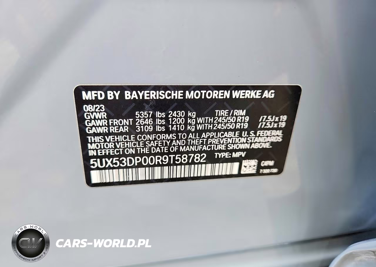 2024 BMW X3 xDrive30I VIN:5UX53DP00R9T58782 - 14