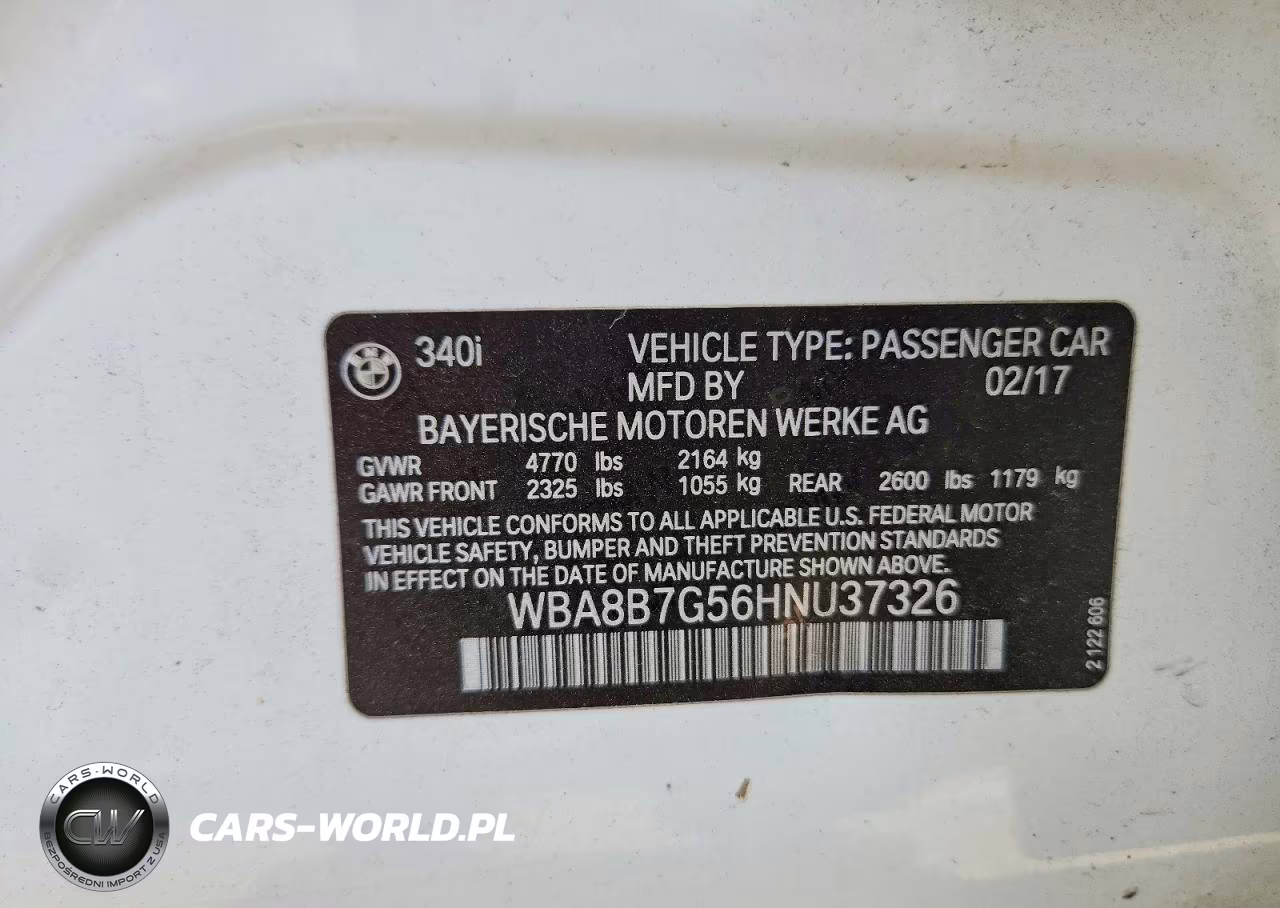 2017 BMW 340 Xi VIN:WBA8B7G56HNU37326 - 12