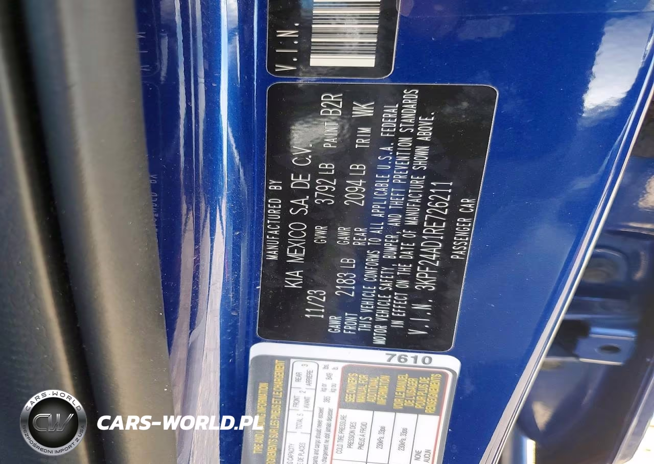 2024 Kia Forte Lxs VIN:3KPF24AD1RE726211 - 12