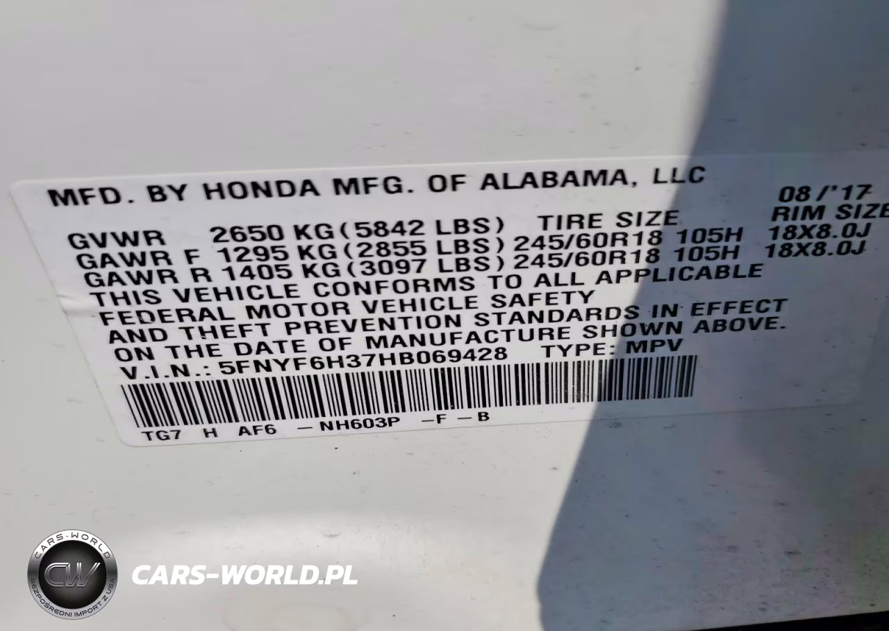 2017 Honda Pilot Ex VIN:5FNYF6H37HB069428 - 14