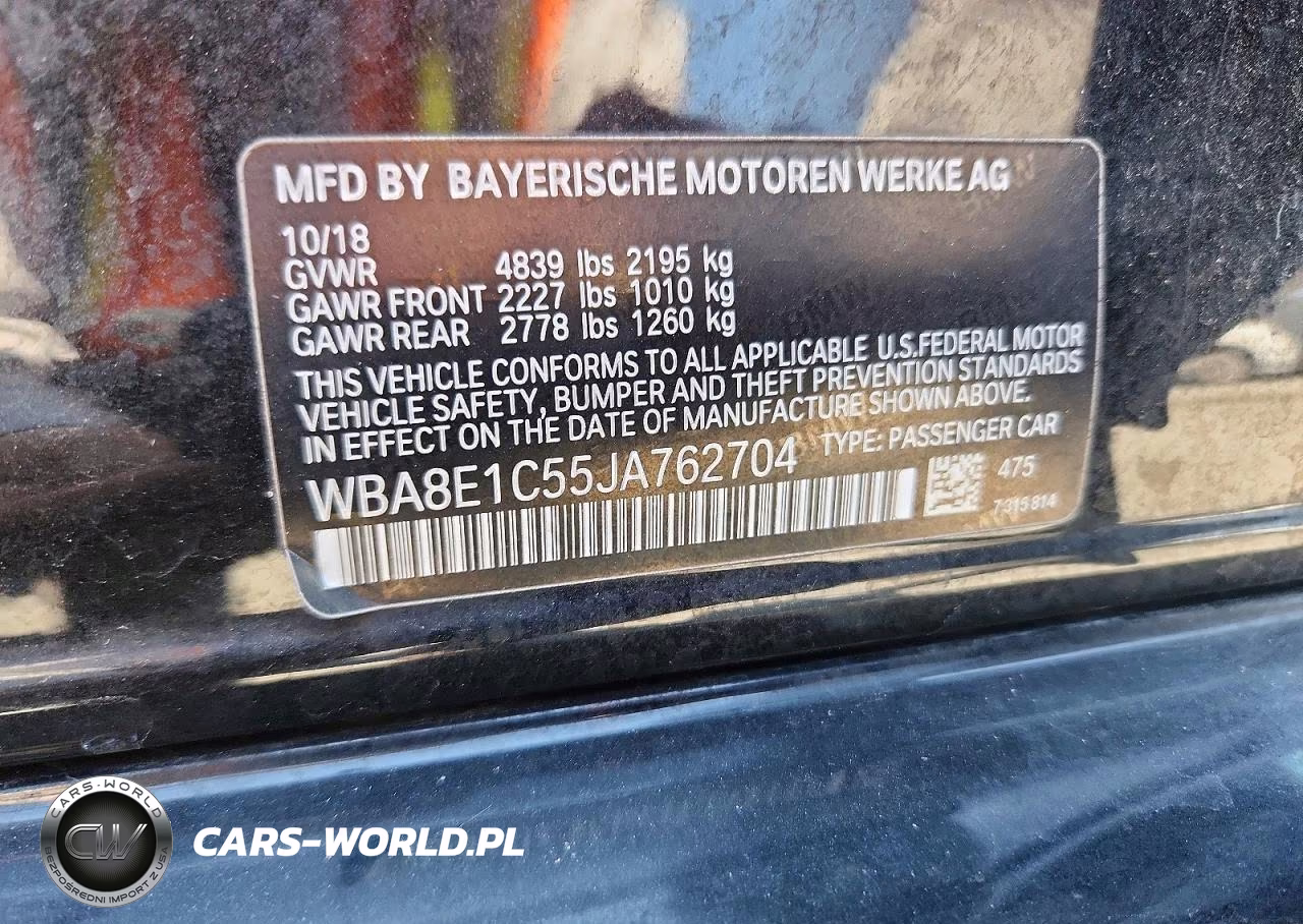 2018 BMW 330E VIN:WBA8E1C55JA762704 - 12