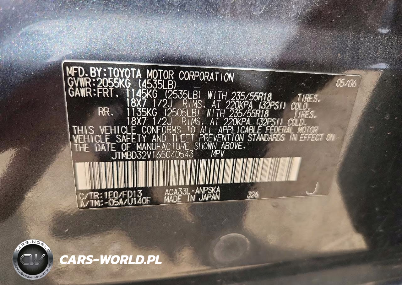 2006 Toyota Rav4 Sport VIN:JTMBD32V165040543 - 12