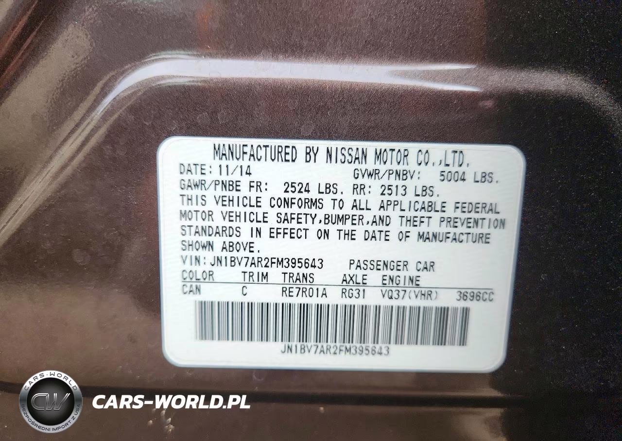 2015 Infiniti Q50 Premium VIN:JN1BV7AR2FM395643 - 12