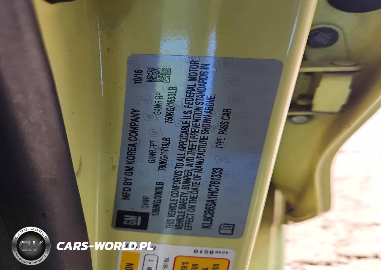 2017 Chevrolet Spark Ls VIN:KL8CB6SA1HC761333 - 12