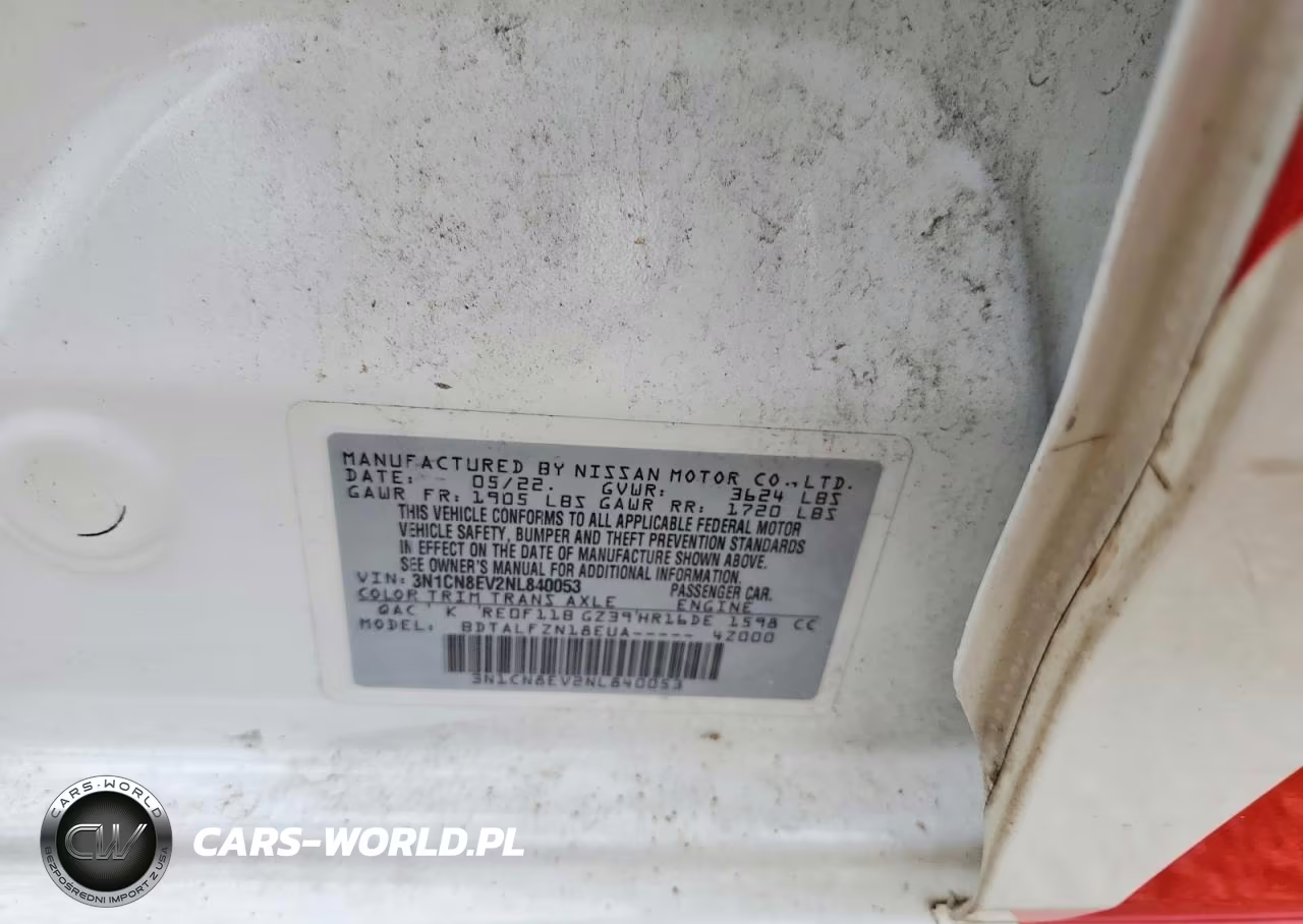 2022 Nissan Versa Sv VIN:3N1CN8EV2NL840053 - 13