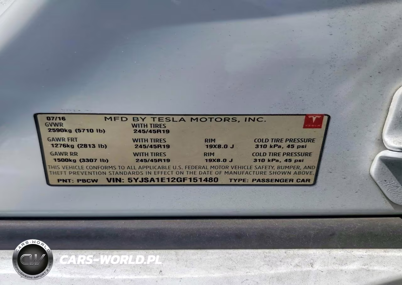 2016 Tesla Model S VIN:5YJSA1E12GF151480 - 12