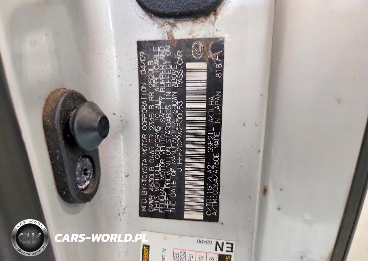 2010 Lexus Is 350 VIN:JTHFE2C29A2500053 - 12