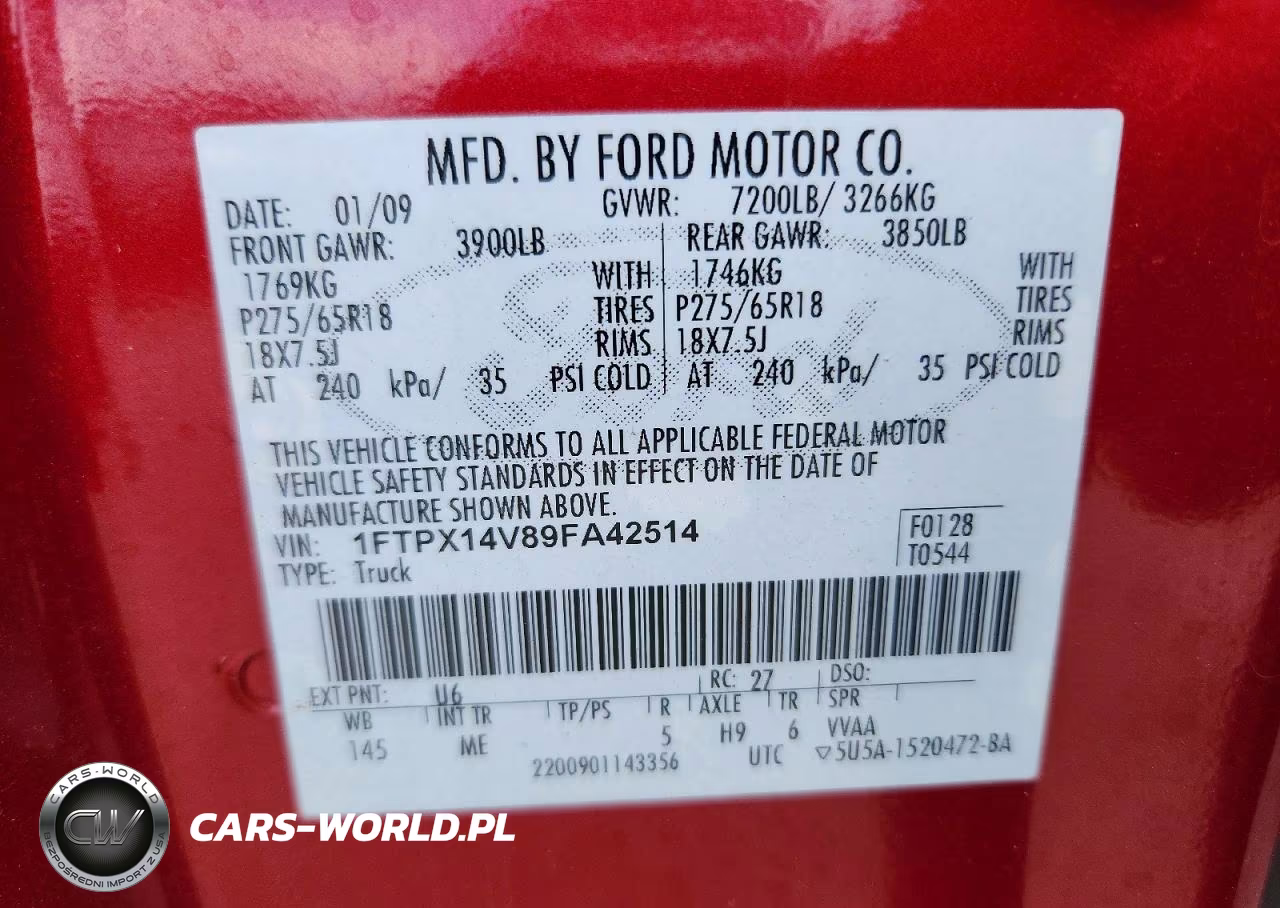 2009 Ford F150 Super Cab VIN:1FTPX14V89FA42514 - 12