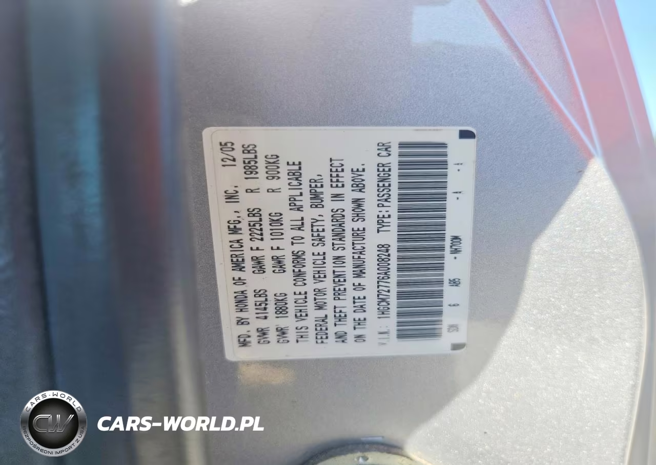 2006 Honda Accord Ex VIN:1HGCM72776A008248 - 12