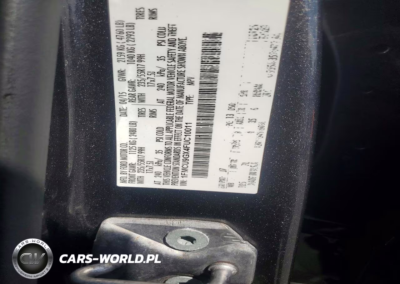 2015 Ford Escape Se VIN:1FMCU9GX4FUC10011 - 13