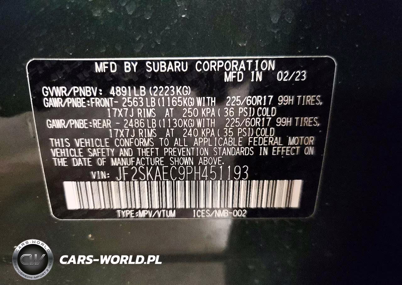 2023 Subaru Forester Premium VIN:JF2SKAEC9PH451193 - 13