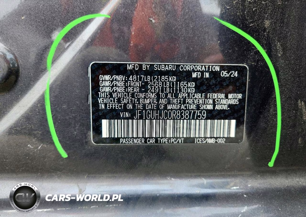 2024 Subaru Impreza Rs VIN:JF1GUHJC0R8387759 - 13