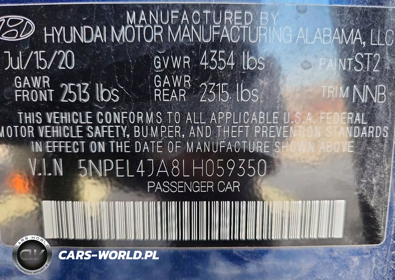 2020 Hyundai Sonata Sel VIN:5NPEL4JA8LH059350 - 13