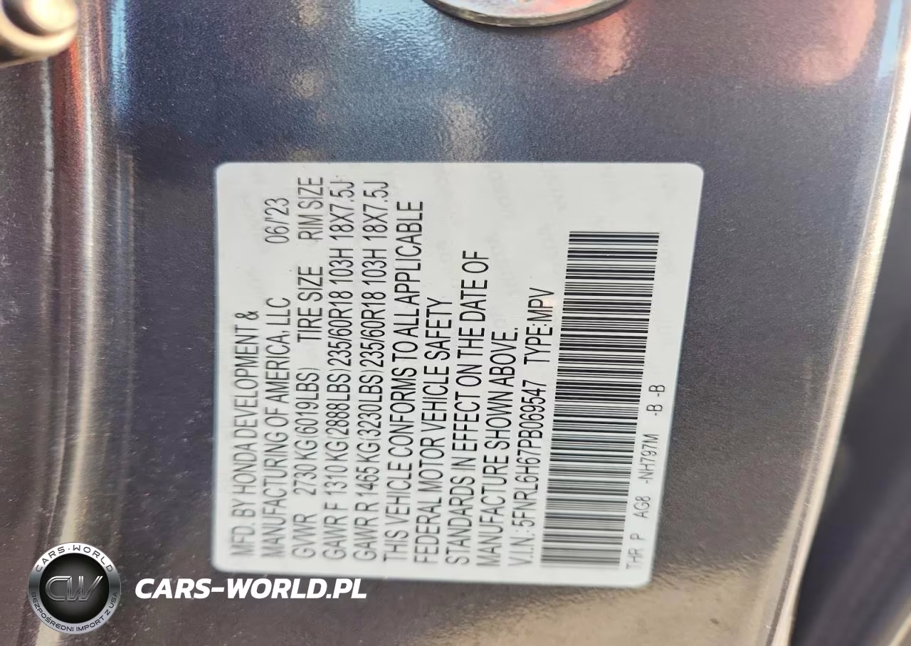 2023 Honda Odyssey Exl VIN:5FNRL6H67PB069547 - 13