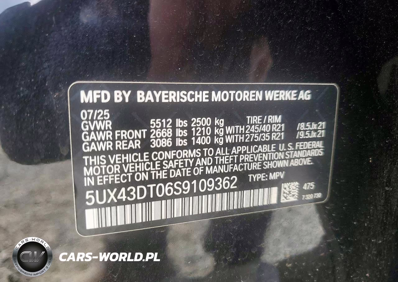 2025 BMW X4 M40I VIN:5UX43DT06S9109362 - 13