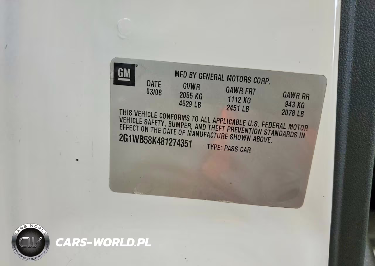 2008 Chevrolet Impala Ls VIN:2G1WB58K481274351 - 12