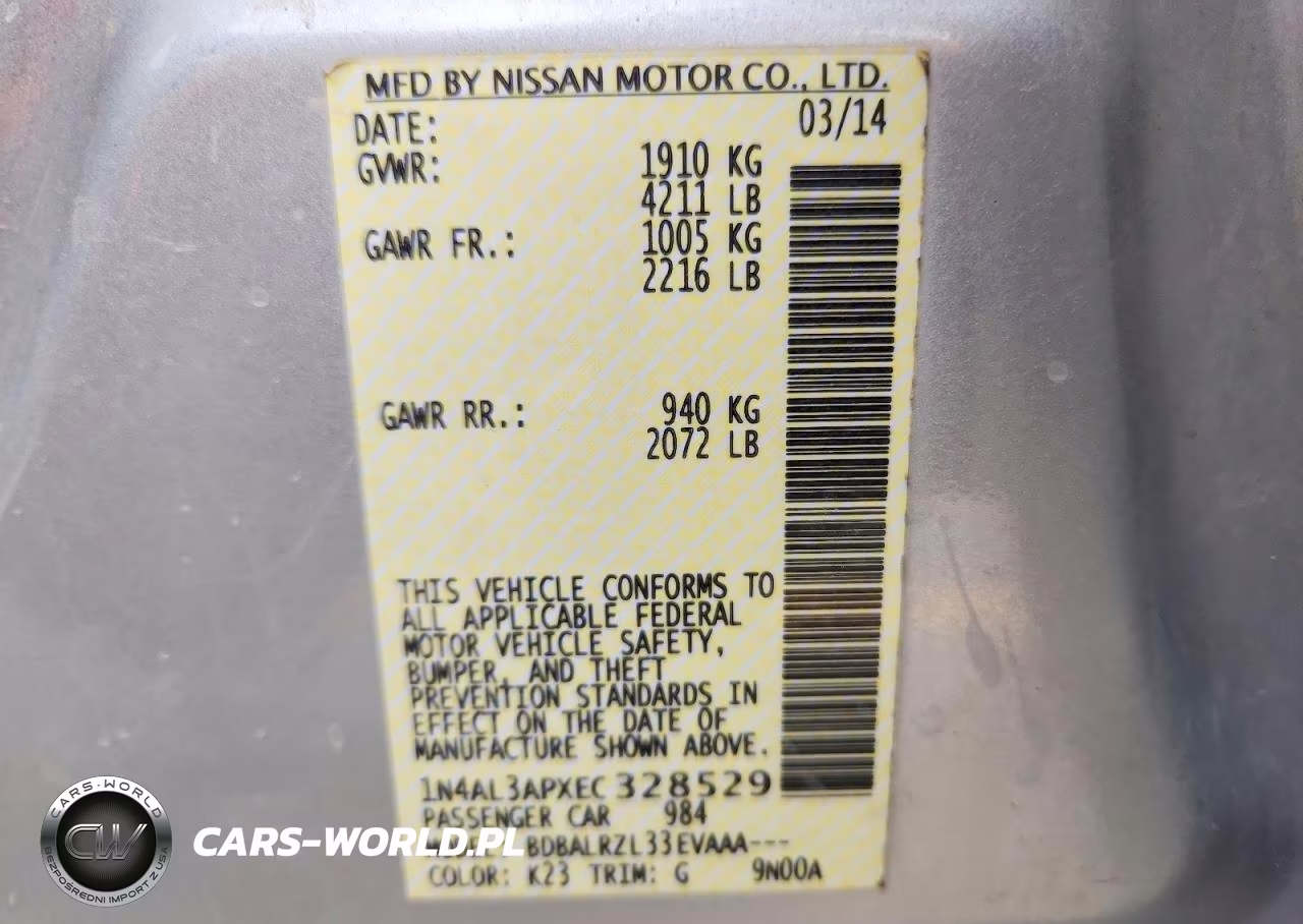 2014 Nissan Altima 2.5 S VIN:1N4AL3APXEC328529 - 12