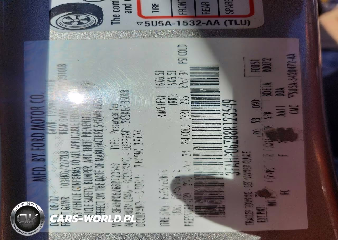 2008 Ford Fusion S VIN:3FAHP06Z88R123549 - 12