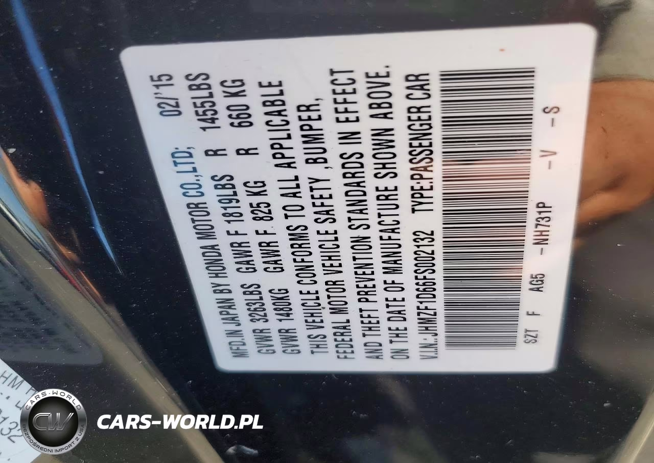 2015 Honda Cr-Z Ex VIN:JHMZF1D66FS002132 - 12
