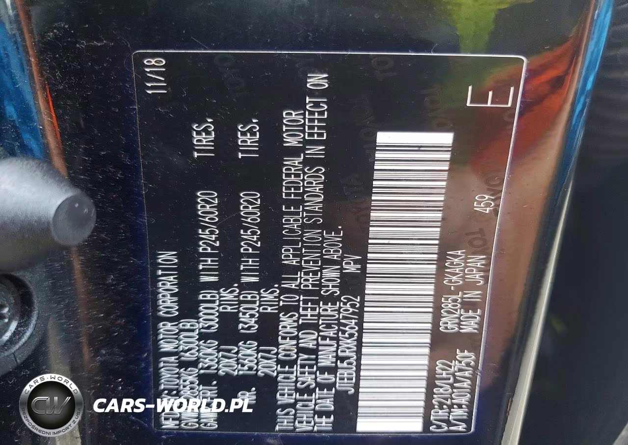 2019 Toyota 4Runner Limited Nightshade VIN:JTEBU5JRXK5647952 - 13