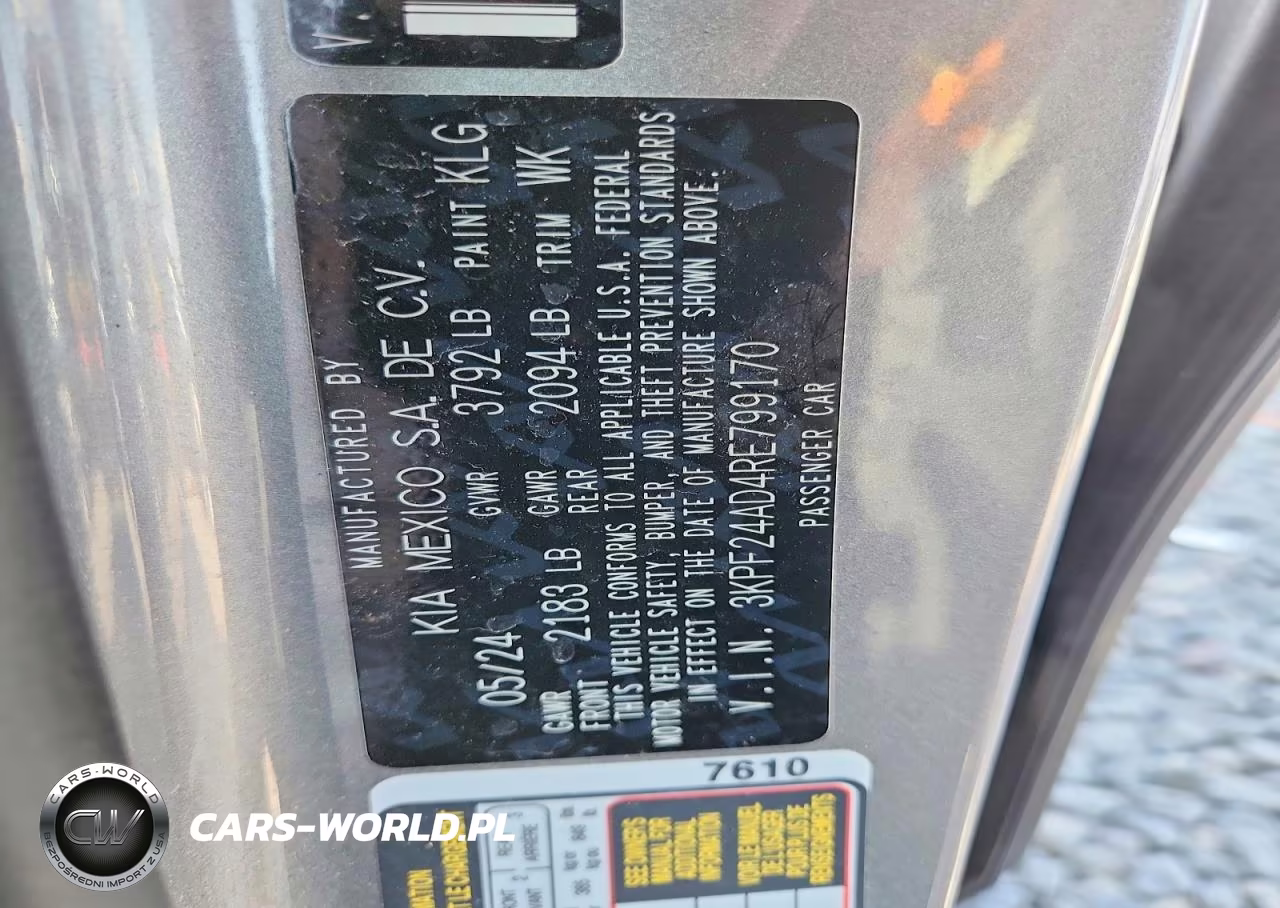 2024 Kia Forte Lxs VIN:3KPF24AD4RE799170 - 12