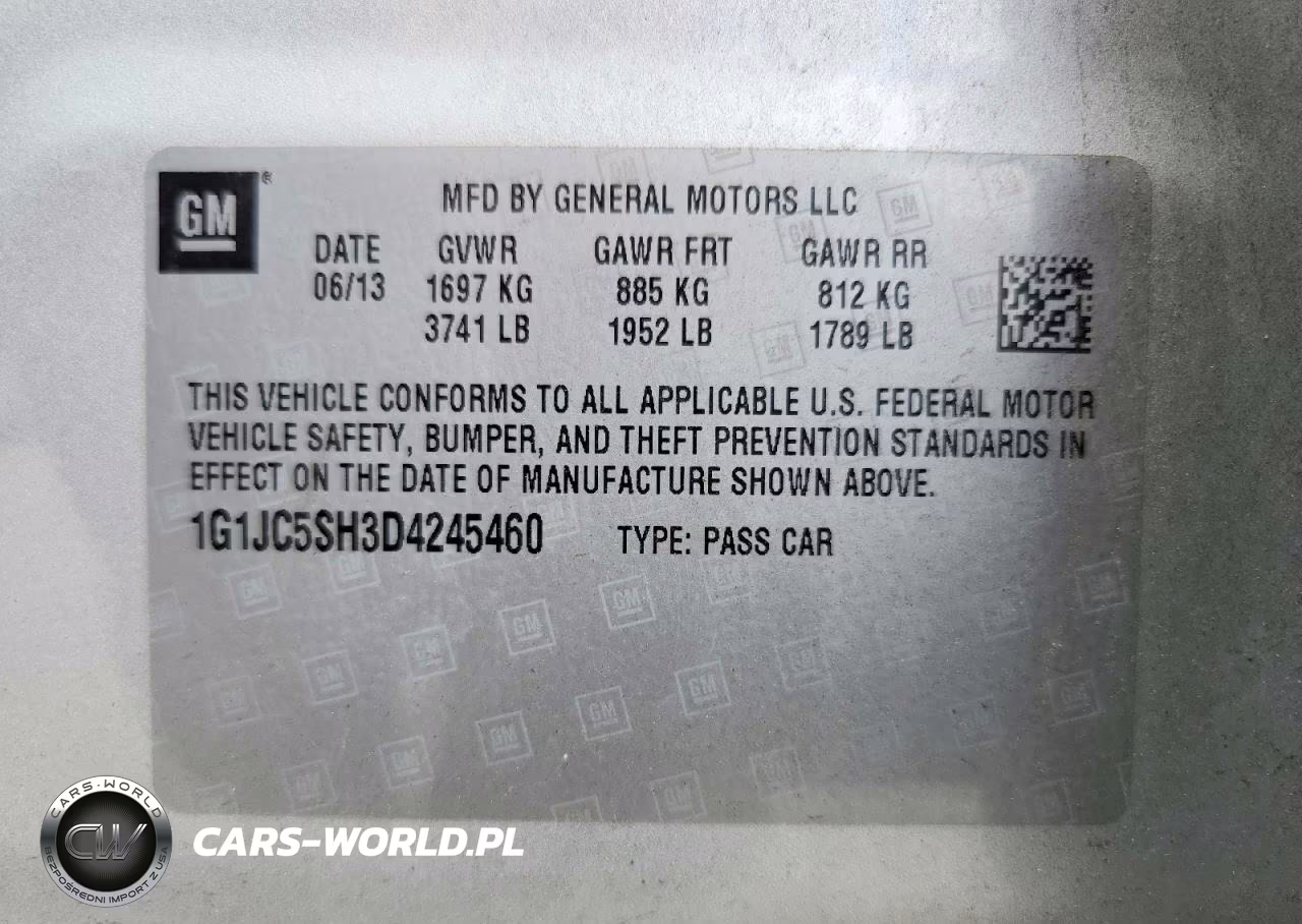 2013 Chevrolet Sonic Lt VIN:1G1JC5SH3D4245460 - 12