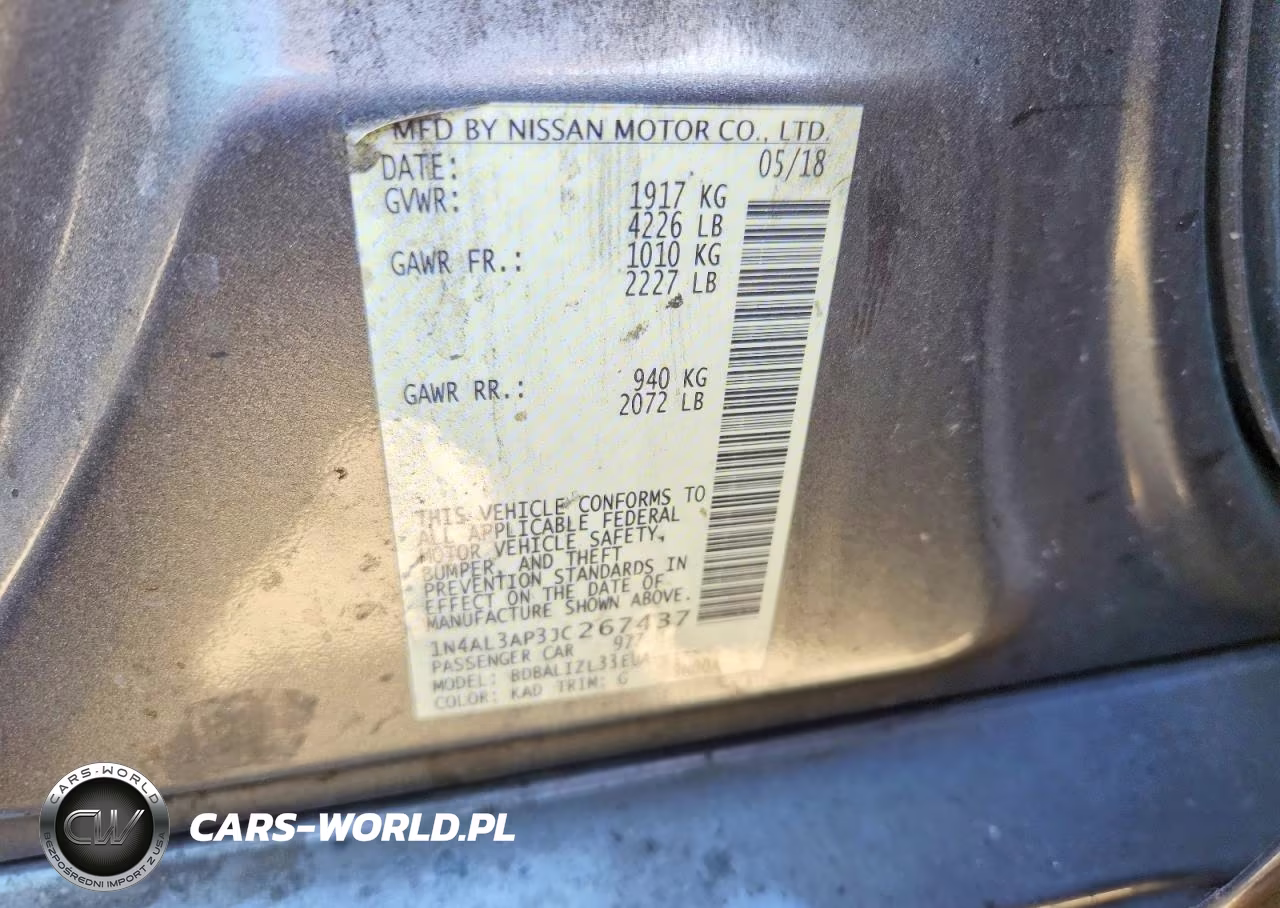 2018 Nissan Altima 2.5 Sv VIN:1N4AL3AP3JC267437 - 12
