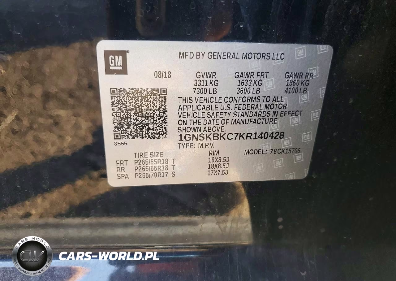 2019 Chevrolet Tahoe K1500 Lt VIN:1GNSKBKC7KR140428 - 13